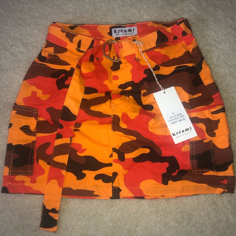 Orange Camo Skirt